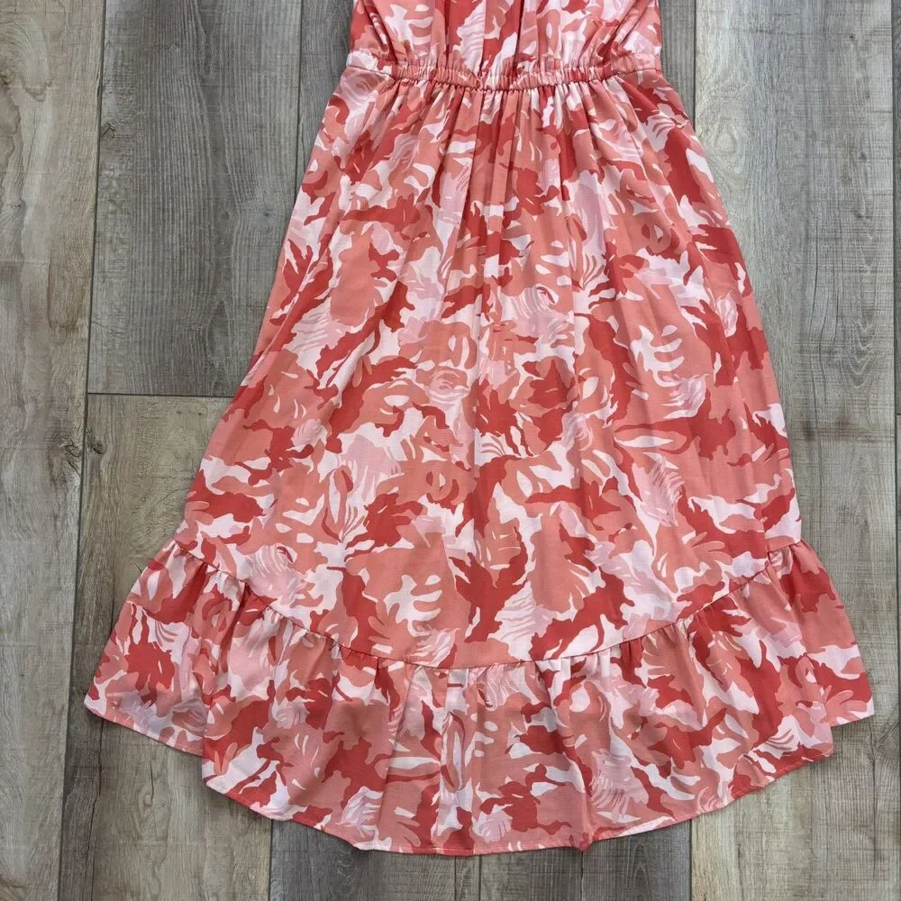 NINE WEST Womens Halter Floral Dress Size L Easter Spring Tiered Ruffle Resort - Picture 8 of 16